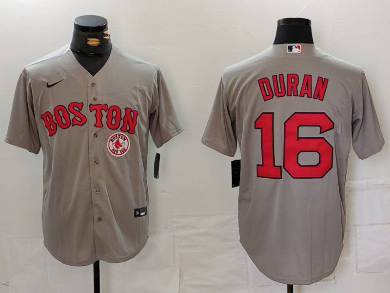 Men Boston Red Sox #16 Duran Grey Game 2024 Nike MLB Jersey style 3